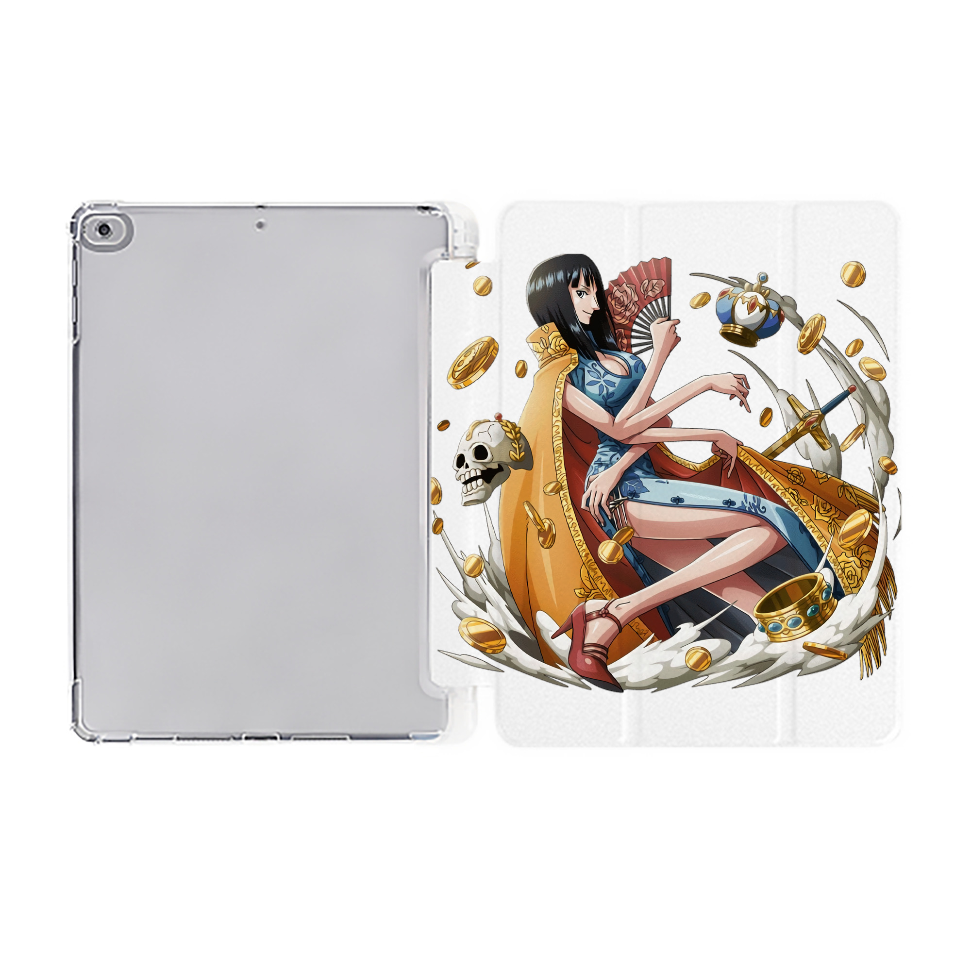 （画像用） ワンピース ニコ・ロビン ONE PIECE Nico Robin IPad ケース ペン収納付き 三つ折りスタンド PUレザー×シリコン 対応機種9.5/10.5/10.9インチ